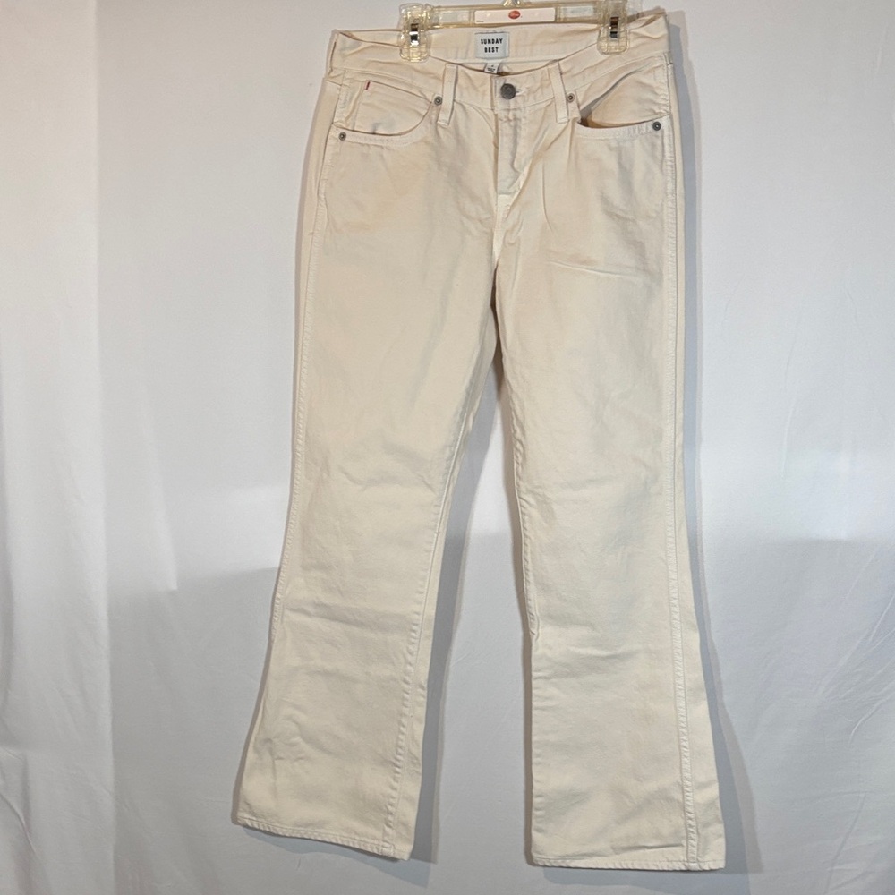 Sunday Best Cream Flare Jeans